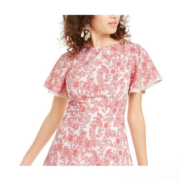 B Darlin Juniors Flutter Sleeve Floral Mini Summer Dress, Pink, Size 1/2 $69 NwT - Picture 2 of 16